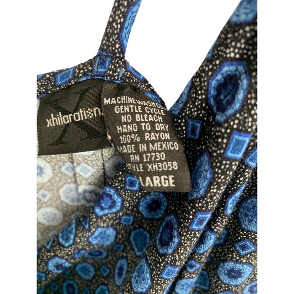 Xhilaration Blue & Black Sleeveless Slip Dress Large - Picture 5 of 7